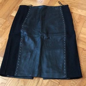 White House Black Market real leather skirt